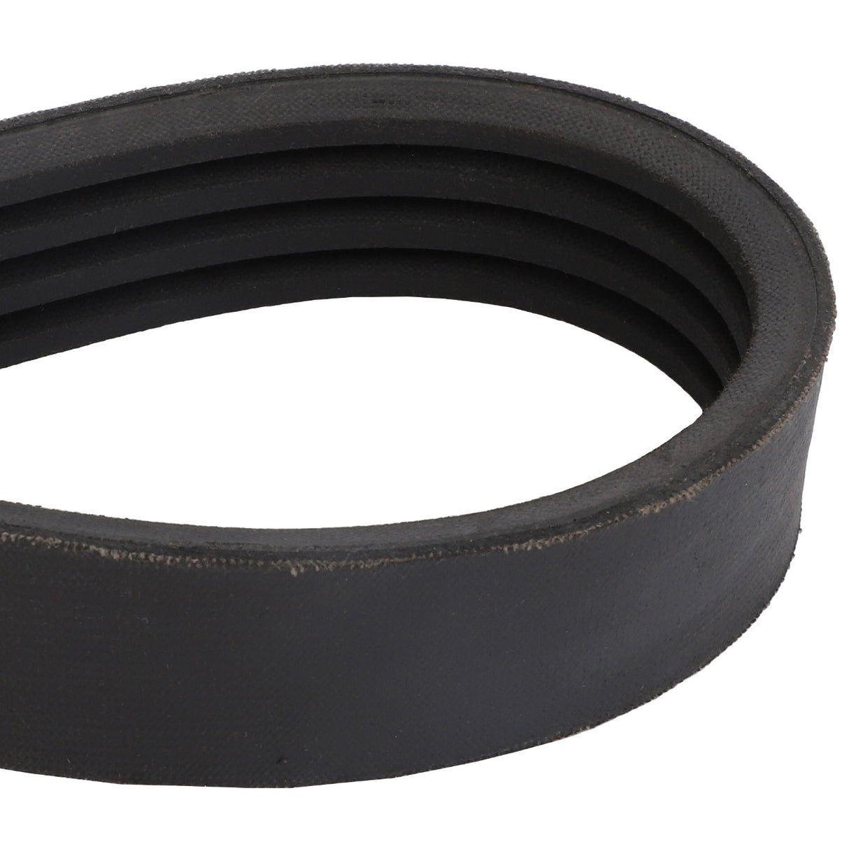 A close-up image of the AGCO | V BELT - ACY9700470, a black ribbed rubber belt commonly used in automotive and industrial machinery, showcases its intricate texture. No current product description information is available for this versatile component.
