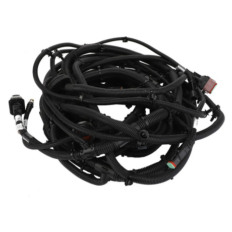 Coiled automotive wiring harness, AGCO | HARNESS - ACW139056A, with various connectors, likely used for electrical connections in vehicles; unfortunately, no current product description information is available.