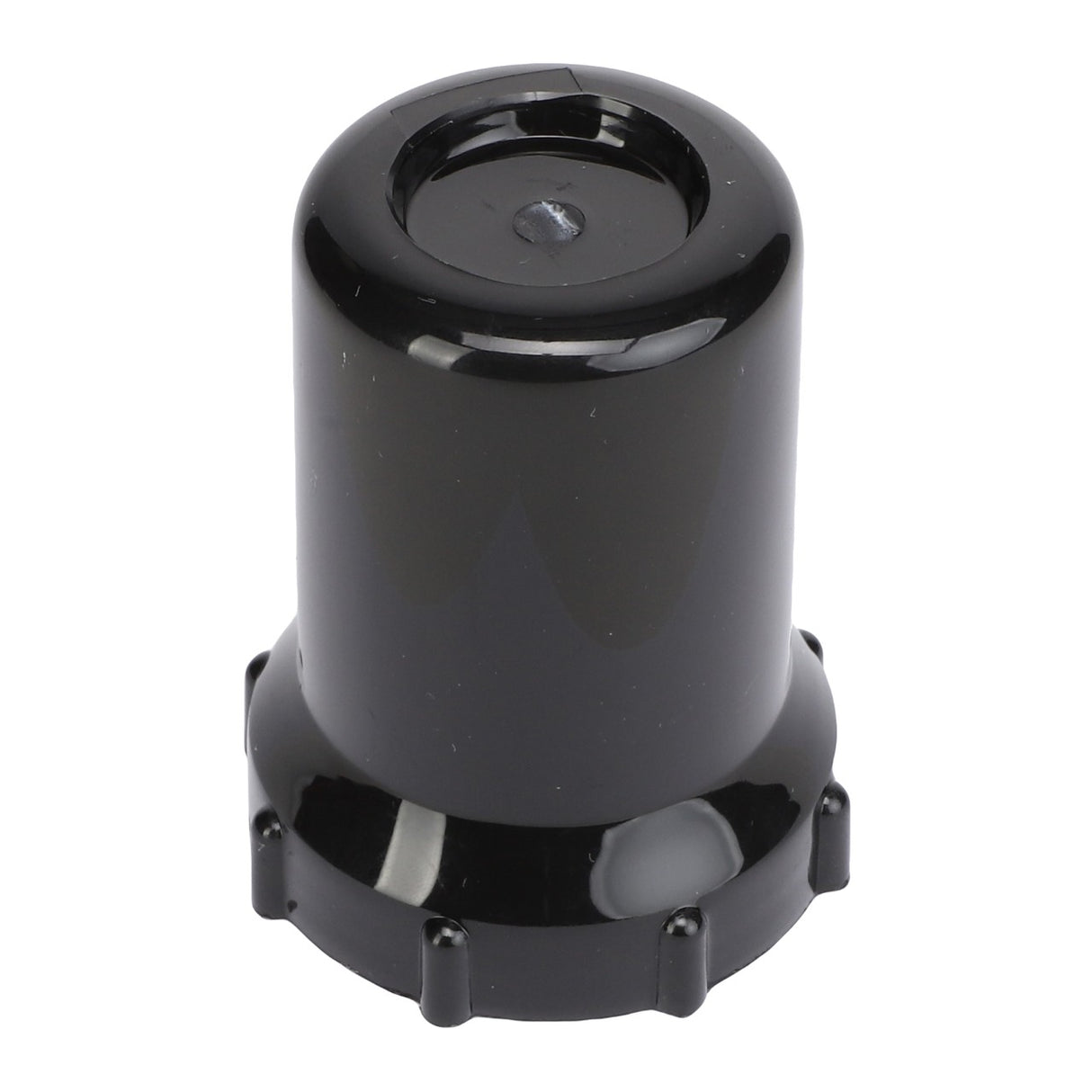 Introducing the AGCO | BOWL - AG009335 by AGCO, a black plastic end cap designed with a cylindrical shape and a slightly wider base. This product features a small hexagonal screw in the center of the top surface. For any questions about ordering, please contact our support team.