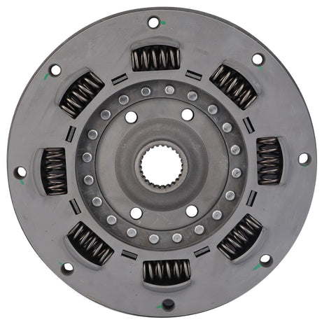 A close-up view of the AGCO | Clutch Disc - 3815739M2 featuring springs and circular components, commonly found in Valtra Models used in automotive transmissions.