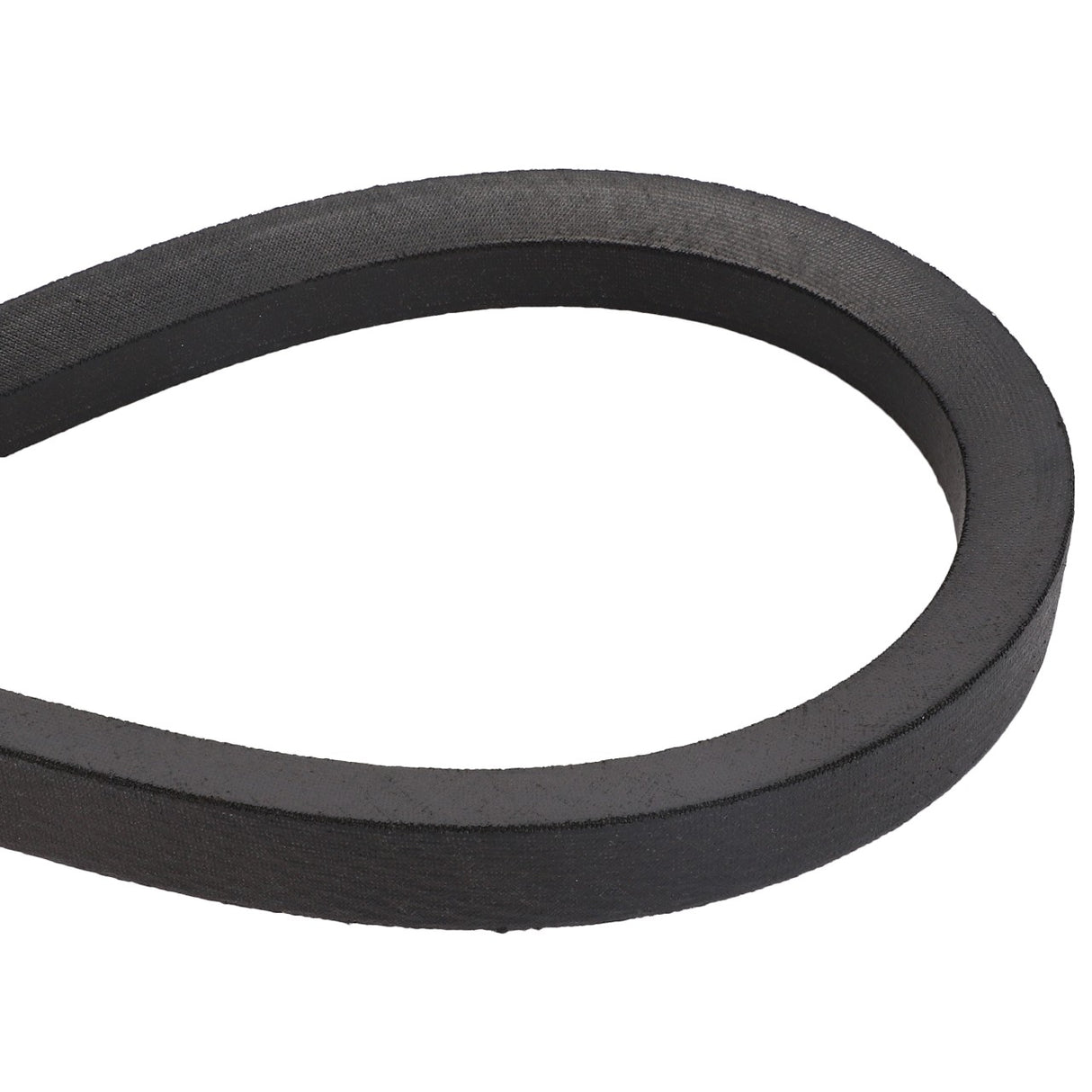 The AGCO | BELT - D41984300 is a black rubber V-belt displayed in a loop shape, commonly used in machinery for power transmission. Currently, there is no detailed product description available.