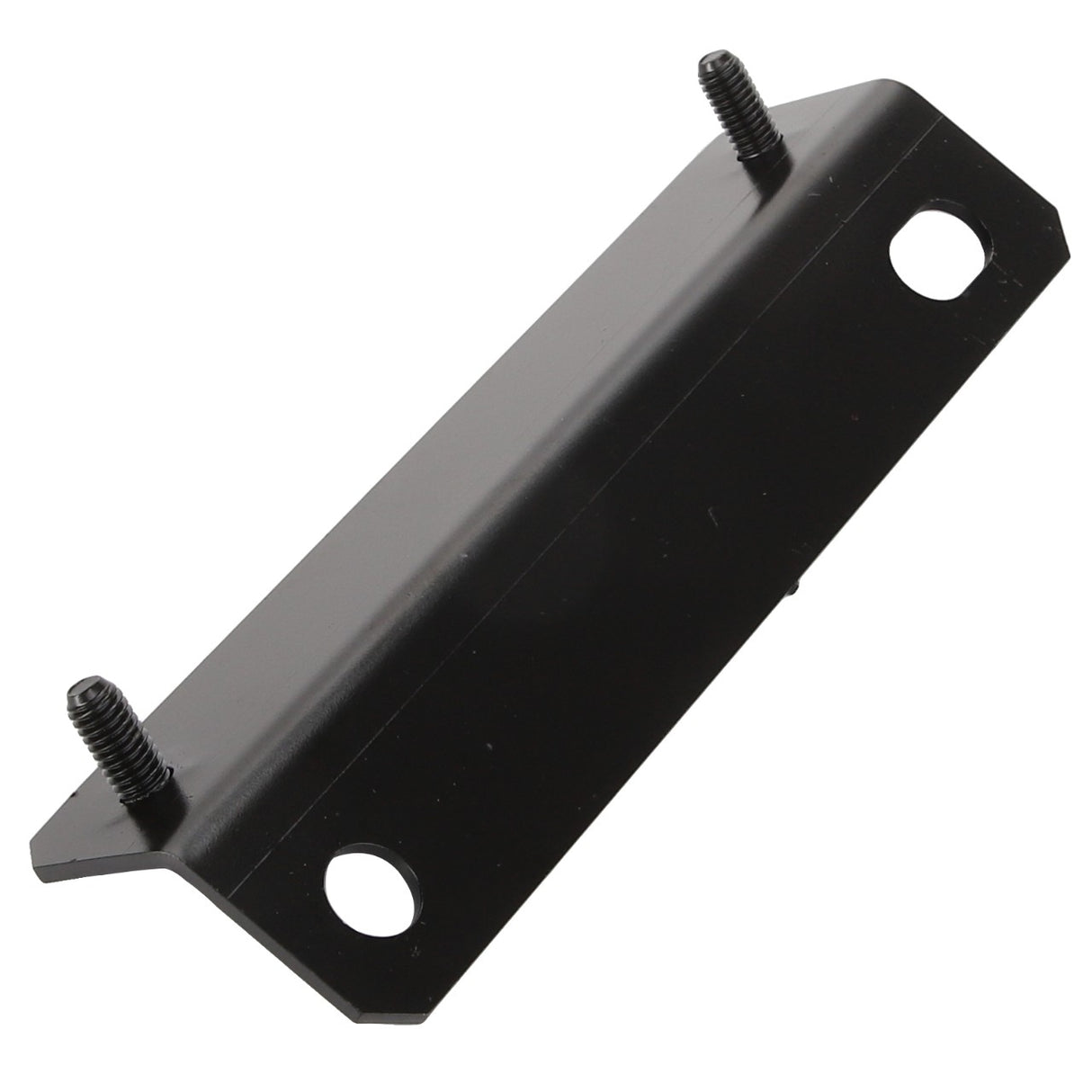 The AGCO Bracket - Acw0533130 is a black metal bracket designed with two mounting holes and includes screws attached at each corner. Unfortunately, there is no additional product description information available at this time.
