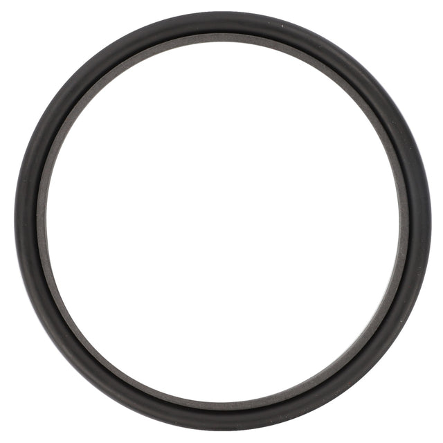A close-up image of the AGCO | SEALING WASHER - F718301020220, featuring a smooth black rubber surface, forming a flawless circle.