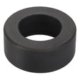 A black rubber ring with a hollow center, resembling a washer or bushing, on a white background, reminiscent of parts found in Fendt Models like the Rotana 160 V or Rotana 130 F. This part is known as the AGCO | Roller - 4898-14-06-24 by the brand AGCO.