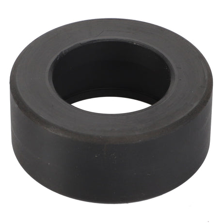 A black rubber ring with a hollow center, resembling a washer or bushing, on a white background, reminiscent of parts found in Fendt Models like the Rotana 160 V or Rotana 130 F. This part is known as the AGCO | Roller - 4898-14-06-24 by the brand AGCO.