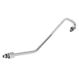 The AGCO Right Hand Brake Pipe - Acw7085900 is a meticulously bent metal automotive fuel line equipped with connector fittings on both ends, ensuring precise fitment. No current product description information is available for this item.