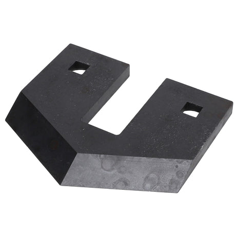Product Name: AGCO | Stationary Knife - Acx2478090 by AGCO
Description: A U-shaped metal bracket with holes on each end, designed for mechanical or structural applications. No current product description information is available.