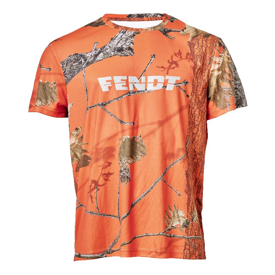 Fendt Camouflage T-Shirt - Orange & Green Cotton - X99102516