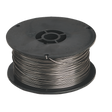 A spool of Sealey Flux Cored MIG Wire 0.9kg Ø0.9mm A5.20 Class E71T-GS - TG100/1 is neatly coiled around a black plastic reel, isolated on a black background.