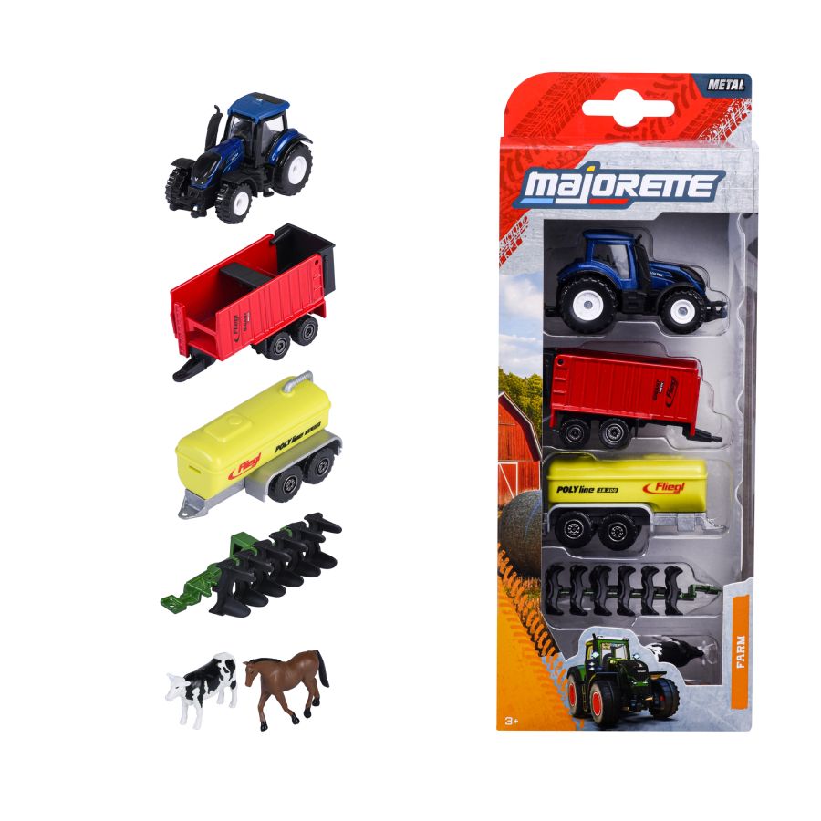 Valtra T254 Metal Toy Farm Set – 5-Piece Tractor Playset – V42805080