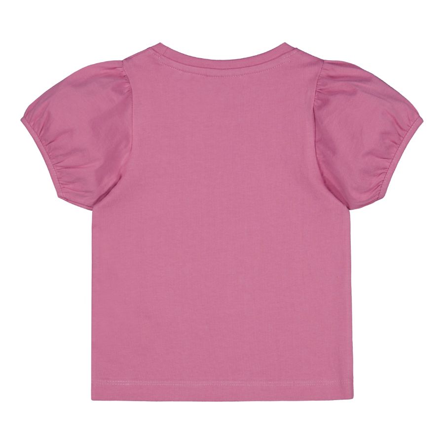 Valtra Girls' Pink Cotton Tractor T-Shirt with Puff Sleeves – V4281051