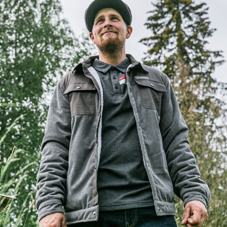 Valtra Grey Corduroy Fleece Lined Jacket – V4281170