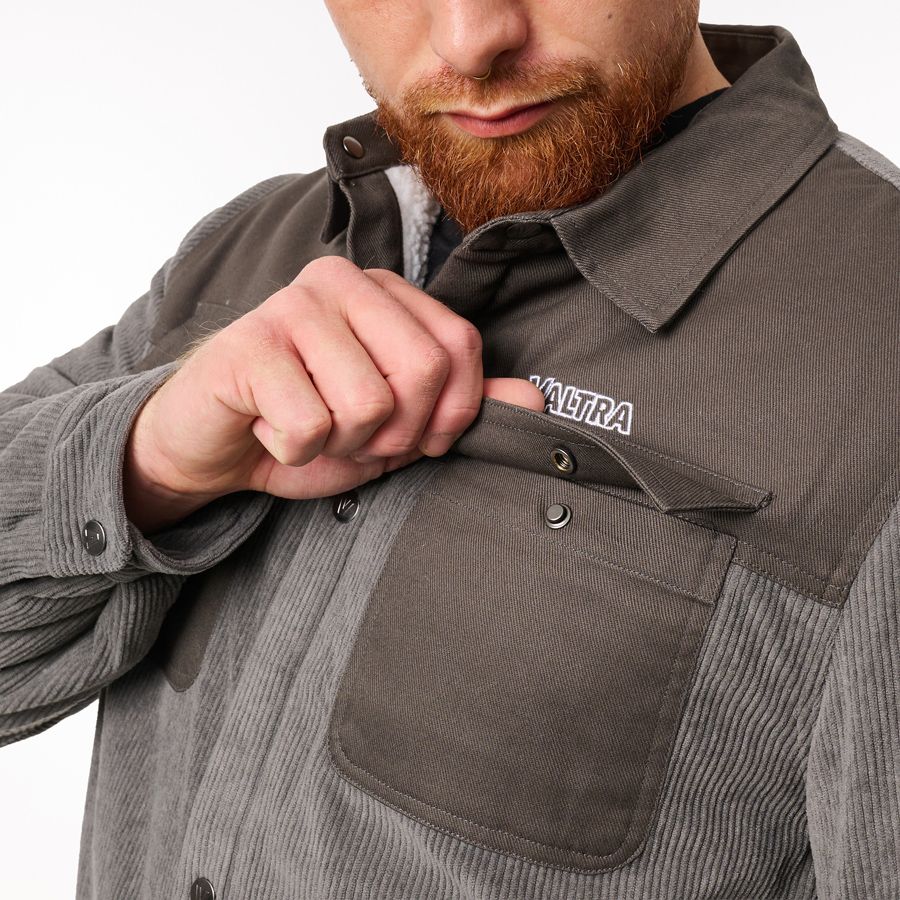 Valtra Grey Corduroy Fleece Lined Jacket – V4281170