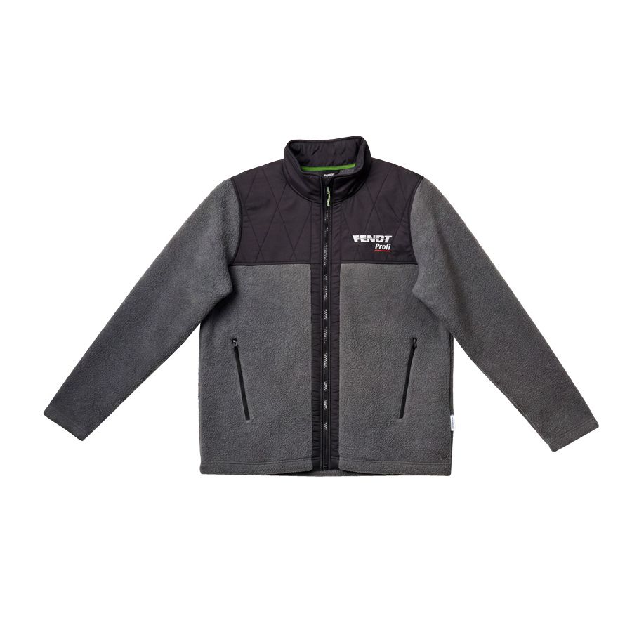 Fendt Profi Teddy Fleece Jacket Grey & Black | X99102607 - Product Image 1
