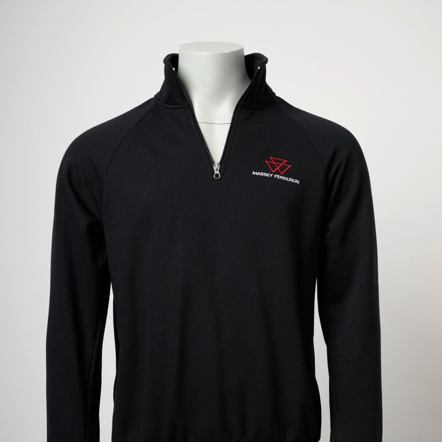 Men’s Black 1/4 Zip Sweatshirt MF Cotton Blend 280g – X993422501