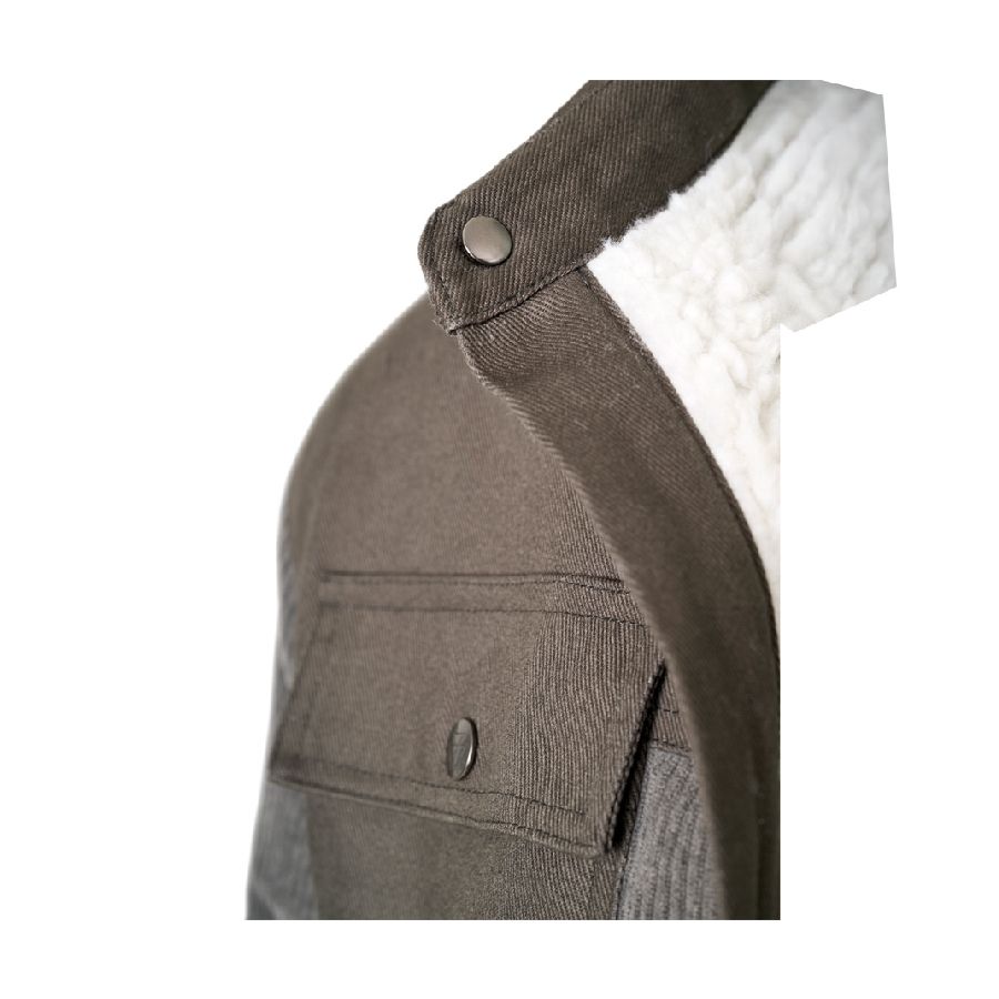 Corduroy Black Jacket with Warm Lining & Cotton Canvas | X993602501