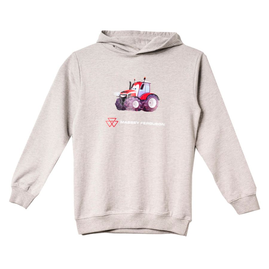 Massey Ferguson Kids Grey Unisex Tractor Print Hoodie | X993692608 - Product Image 1