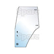 Illustration of a rectangular tinted glass window pane with four small holes and one larger hole, set against a white background. The design subtly hints at the Door Glass LH (Sparex Part No. S.100494), commonly associated with the Sparex brand for Ford/New Holland machinery.