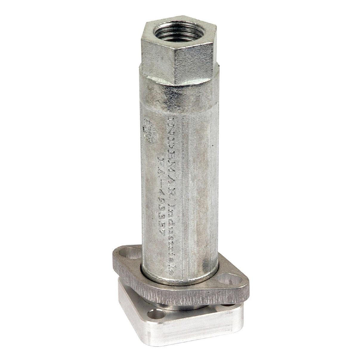 The Sparex Hydraulic Valve - Connection Kit, part number S.101655, designed to fit Walvoil SD10/11/14 SDS150 & DF10 valves, features a vertical cylindrical body, a hexagonal top, a threaded end, and a flat rectangular base with two mounting holes.