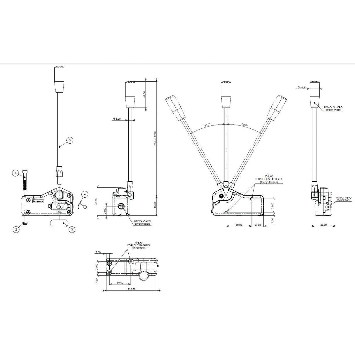 Remote Control Lever with Standard Black Handle
 - S.101660 - Farming Parts