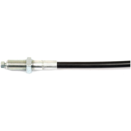 The Sparex Remote Control Cable - Morse Style 3M (Sparex Part No. S.101687) from Sparex features a metal cable with a threaded bolt end and a black flexible sheath.