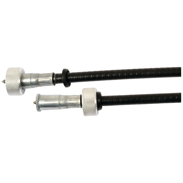Two Drive Cables, each with a length of 1763mm and an outer cable length of 1752mm, featuring metallic connectors and textured grips at the ends. Made of black flexible material, these cables are compatible with International Harvester and Case IH equipment. The product is branded Sparex under part number S.103218.
