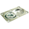 A Sparex Tie Down Ring - Floor Mounted (Double) 145 x 105mm, part no. S.10573, featuring a flat rectangular plate with six screw holes.