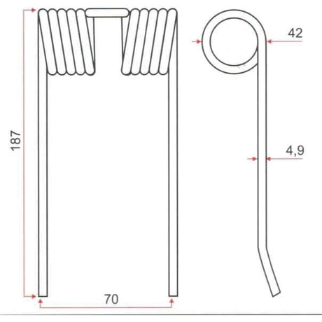 Pick-Up Haytine- Length:187mm, Width:70mm,⌀4.9mm - Replacement for Case IH
 - S.106264 - Farming Parts