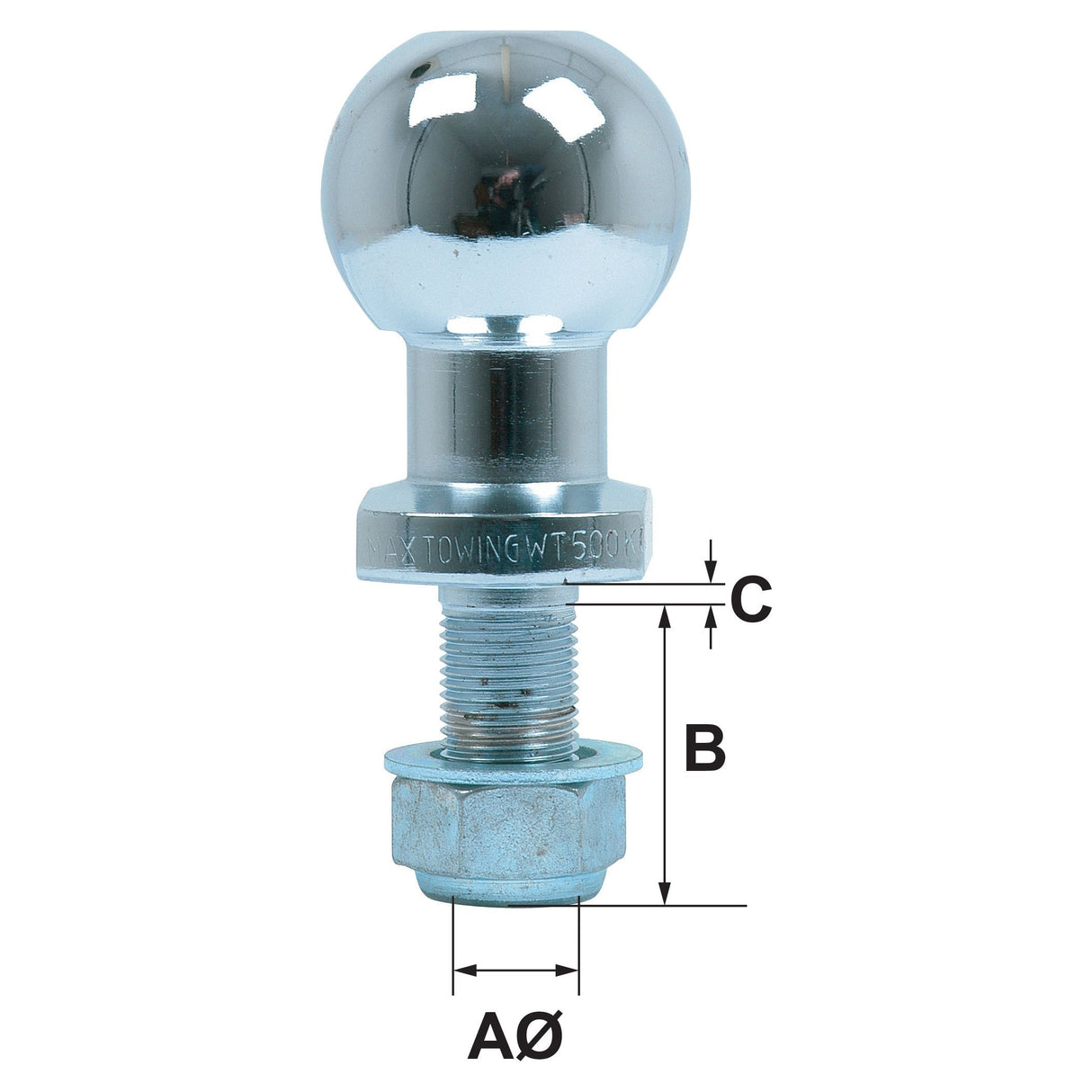 Ball Hitch Pin, 350Kg (Short (ATV))
 - S.10631 - Farming Parts