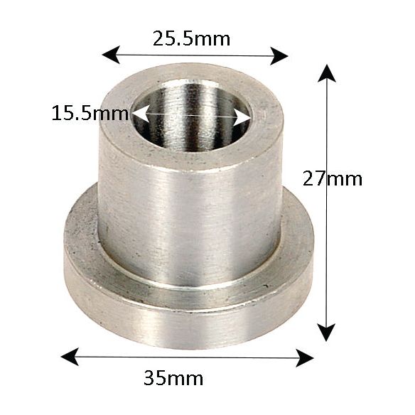 Sparex Collar with a 15.5mm internal diameter, 25.5mm outer diameter, and a length of 27mm - Replacement for Bomford Original Equipment Reference: 0989401 (Sparex Part No.S.106506).