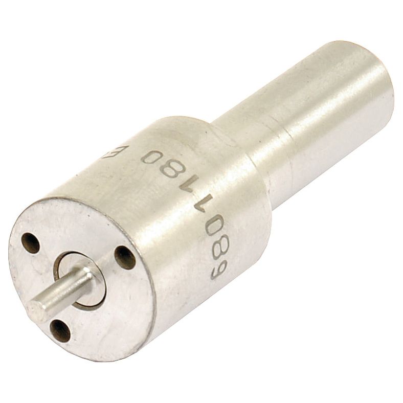 A cylindrical metal nozzle engraved with the number 6807180, featuring three small holes around a central pin at one end, is perfect for use as the Sparex Fuel Injector Nozzle in Massey Ferguson machinery. It is identified by Sparex Part No. S.107399.