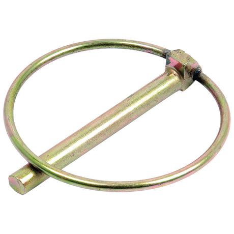 The Sparex Round Linch Pin, with dimensions of Ø9.5mm x 72mm (Sparex Part No.S.10764), features a circular ring attached to a straight pin and is commonly used for securing machinery or equipment components, such as loader bucket pins. This Standard Duty pin is reliable and efficient, making it a frequent choice found in Sparex catalogs.