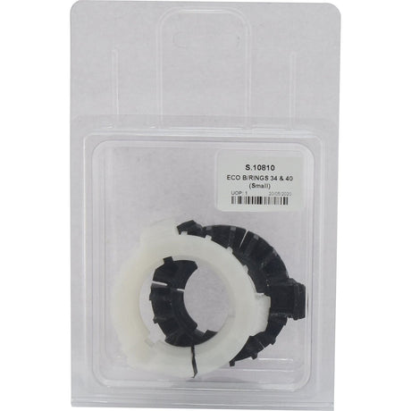 Two black and white O-rings packaged in a clear plastic blister pack with the label "ECO B/RINGS 34 & 40 (Small)" and "S.10810" - part of our Italian Series by Sparex.