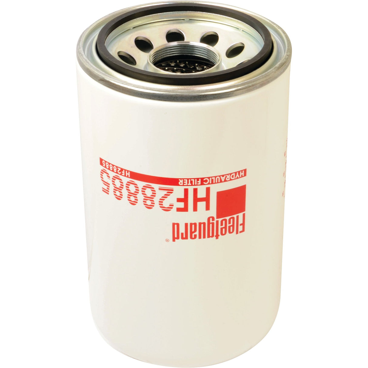 The Sparex Hydraulic Filter - Spin On - HF28885 (Sparex Part No. S.109207), compatible with Case IH International Harvester equipment, features a cylindrical shape and an open end with a metallic casing punctuated by multiple small holes.