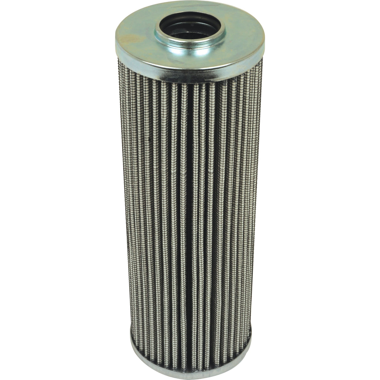 A cylindrical metal filter with pleated sides and a threaded top opening designed for fluid filtration applications, the Sparex hydraulic filter - element HF35320 (Sparex Part No. S.109252) ensures optimal performance in demanding environments.