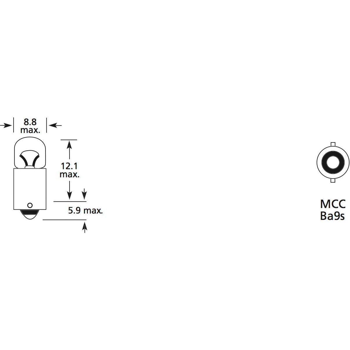 Halogen Side | Indicator Bulb, 12V, 2W, BA9s Base
 - S.109966 - Farming Parts