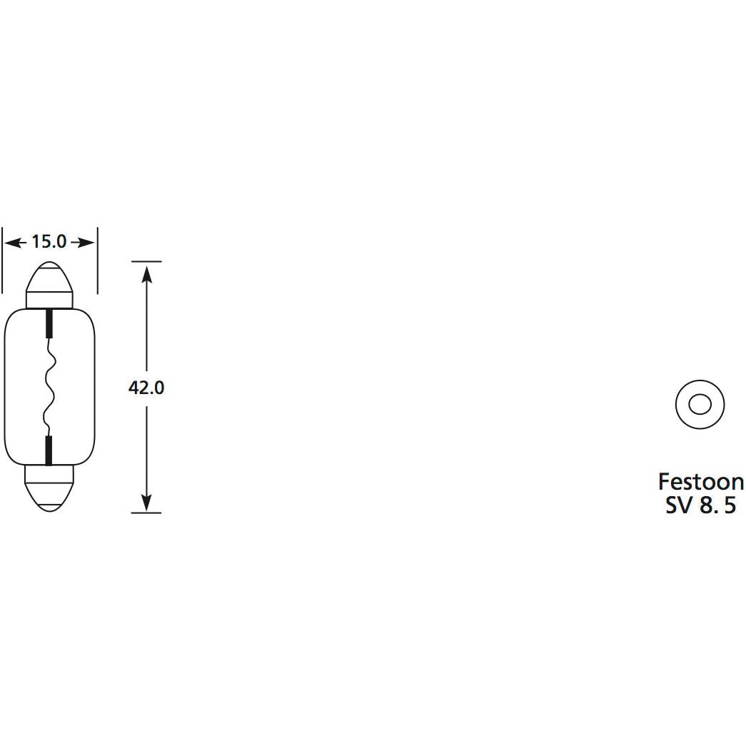 Halogen Stop/Tail Bulb, 12V, 15W, SV8.5 Base
 - S.110002 - Farming Parts
