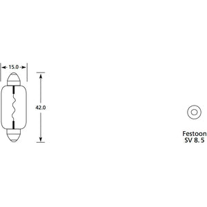 Halogen Stop/Tail Bulb, 12V, 15W, SV8.5 Base
 - S.110002 - Farming Parts