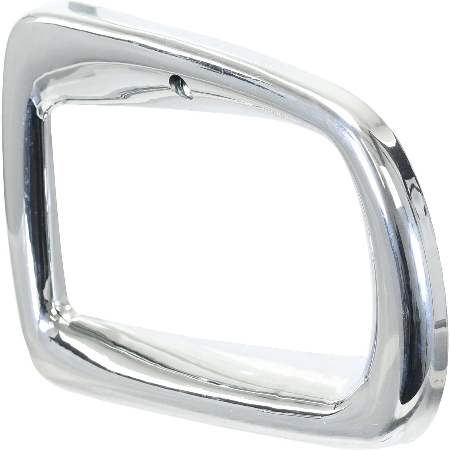 Close-up of a shiny, rectangular chrome Head Light Surround RH (Sparex Part No. S.110811) with rounded edges, featuring premium quality by Sparex.