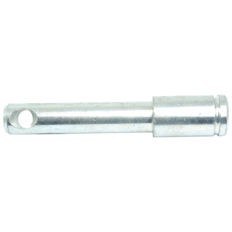 A metal cylindrical rod with a hole near one end and a slightly wider section at the other end, similar to the Top Link Pin 19x77mm Cat. 1/2 from Sparex (Sparex Part No. S.111).