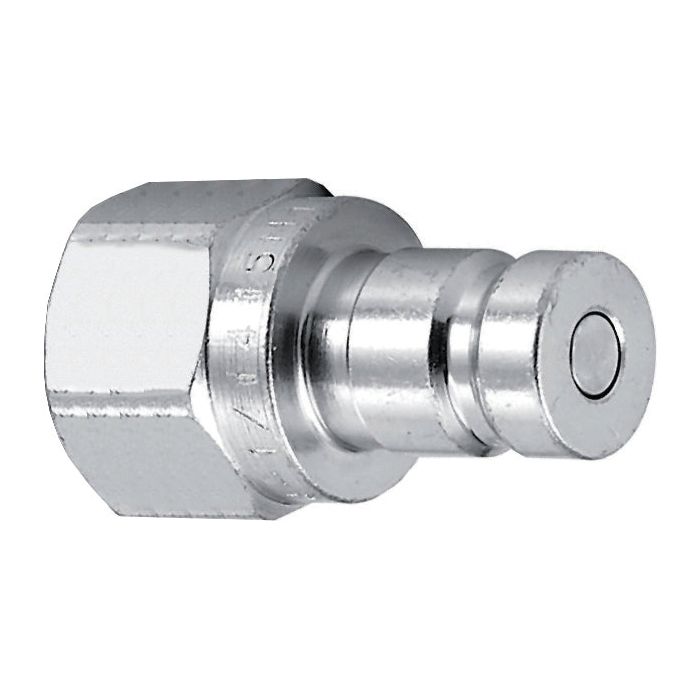 A close-up of the Test Nipple 1/4'' NPT (Sparex Part No.S.112679) by Sparex, featuring a metallic quick-connect fitting with a hexagonal coupling, a cylindrical insert, and a 1/4 NPT female thread.