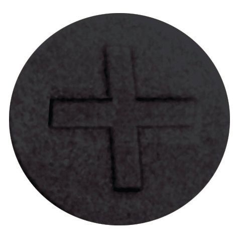 The Faster Visual Indicator - Black. (+) from Sparex (Part No. S.112717) features a close-up of a black button with an engraved plus sign in the center, serving as a sleek visual indicator.