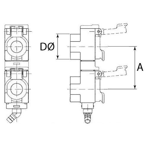 Technical drawing of a mechanical component for the Faster TARV Oil Collection System (Sparex Part No. S.112759), showing front and side views with dimensions labeled as D and A.