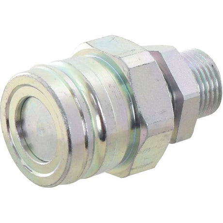 Close-up of a Sparex Faster Hydraulic Trailer Brake Coupling Male with threaded ends, specifically an M22 x 1.50 design (Part No. S.112795), ideal for fluid transfer applications.