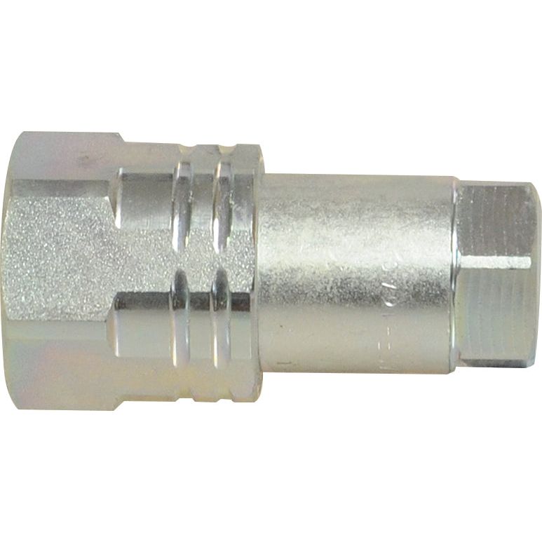 A detailed view of the Sparex Poppet Valve Coupling Screw - Female - 1/2'' BSP - VV Series (Sparex Part No. S.112797) with a hexagonal nut on one end and a threaded 1/2'' BSP connection on the other.