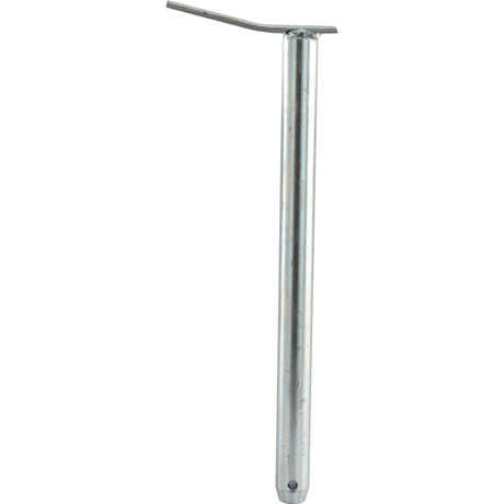 The Sparex Swinging Drawbar Hinge Pin 25x330mm (Sparex Part No.S.11352) is a metallic, cylindrical rod with a flattened, angled top, featuring a Ø 7mm hole near its base and a working length of 330mm.
