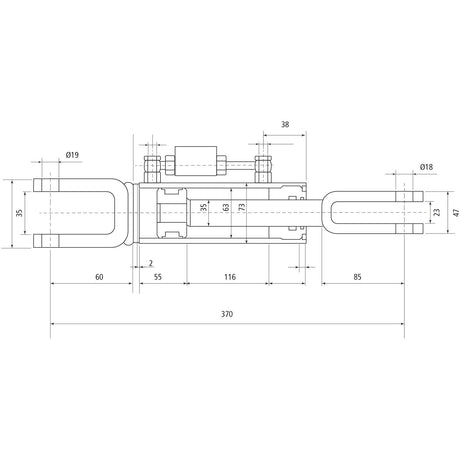 Hydraulic Levelling Box (Supplied with: Hoses), Min. Length: 370mm, Cylinder Bore: 63mm.
 - S.113943 - Farming Parts