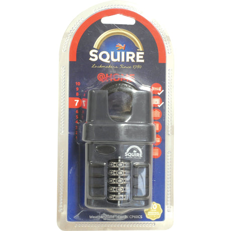 Squire Recodable CP Combination Padlock - Die Cast, Body width: 60mm (Security rating: 7)
 - S.114327 - Farming Parts