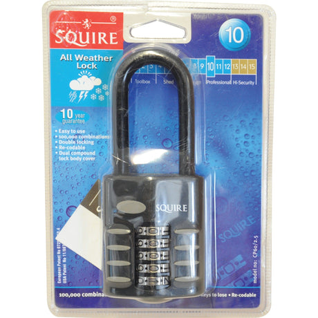 Squire Recodable CP Combination Padlock - Die Cast, Body width: 60mm (Security rating: 6)
 - S.114328 - Farming Parts