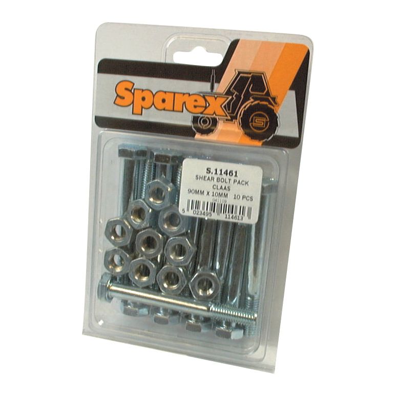 Shear Bolt,  M10 x 90mm (10 pcs. Agripak)
 - S.11461 - Farming Parts